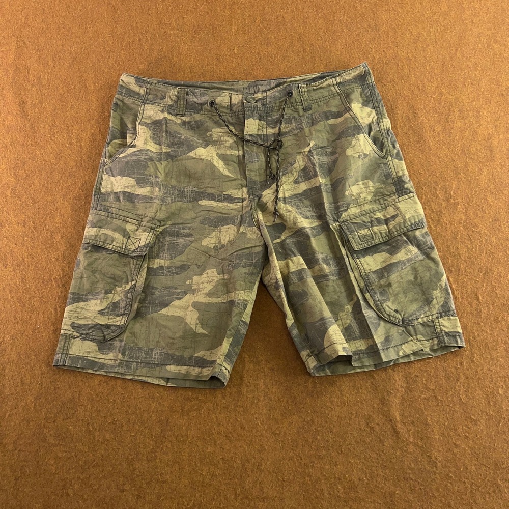Old Navy Mens 36 Green Camouflage Drawstring Cargo Shorts